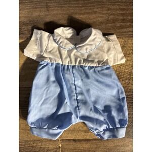 Vintage Cabbage Patch Kids PREEMIE Blue/White Romper OK Factory 1985